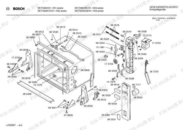 Взрыв-схема посудомоечной машины Bosch SKT5002SK - Схема узла 02