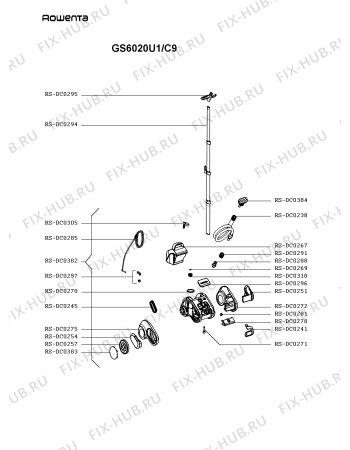 Схема №1 GS6010U1/AM0 с изображением Блок управления для электропарогенератора Rowenta RS-DC0296