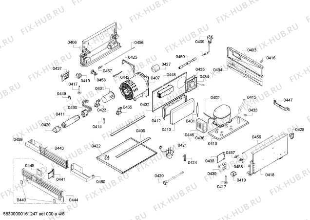 Схема холодильника Siemens FI18NP31 - Схема узла 04 Взрыв-схема холодильника Siemens FI18NP31 - Схема узла 04