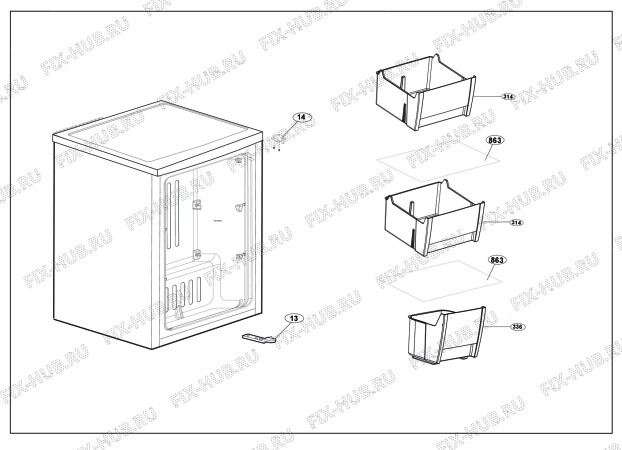 Взрыв-схема холодильника Beko FS166020 (7266948714) - End User Exploded Views, page 3