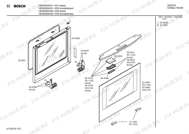 Схема №2 HEN200A с изображением Инструкция по эксплуатации для духового шкафа Bosch 00516447