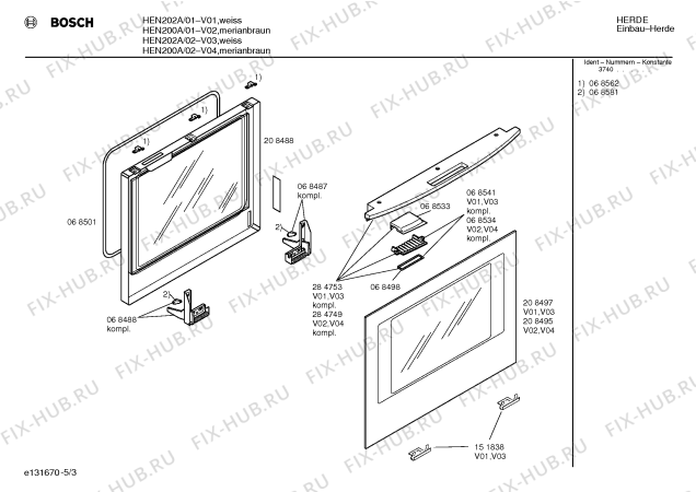 Взрыв-схема плиты (духовки) Bosch HEN202A - Схема узла 03