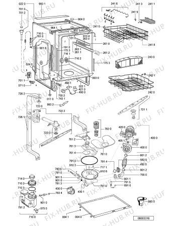 Схема №1 ADL 880/1 с изображением Панель для электропосудомоечной машины Whirlpool 481245372259