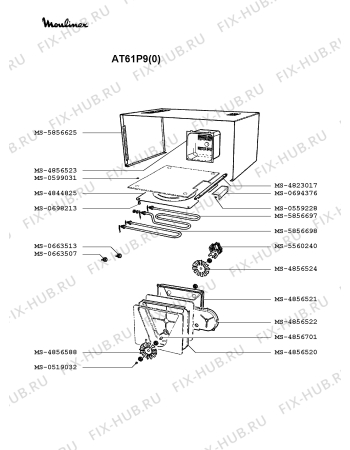 Взрыв-схема микроволновой печи Moulinex AT61P9(0) - Схема узла RP002389.5P3