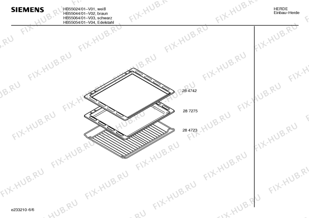 Схема №4 HB55044 S2001 с изображением Панель управления для электропечи Siemens 00357643