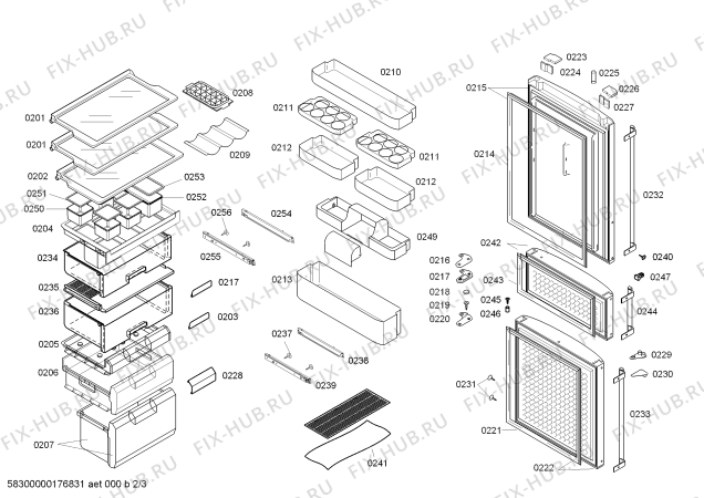 Схема №1 KKF287S5TI с изображением Выдвижной ящик для холодильника Bosch 00712041