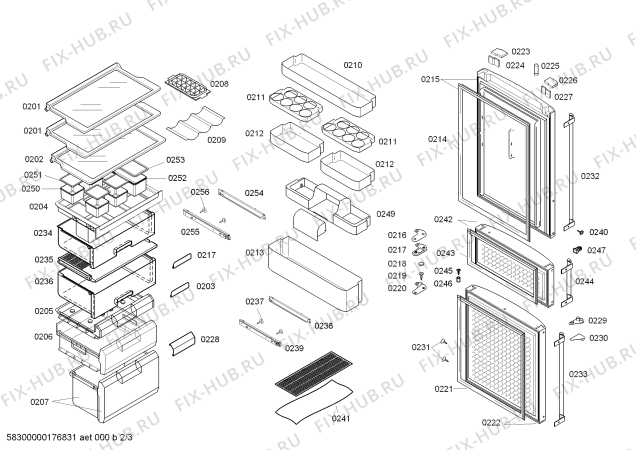 Схема №1 KKF25526TI с изображением Крышка для холодильной камеры Bosch 00606397