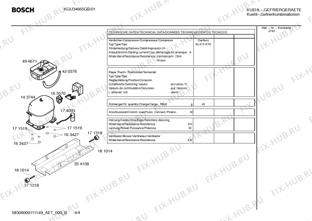 Схема №1 KGU34665GB с изображением Дверь для холодильной камеры Bosch 00475607