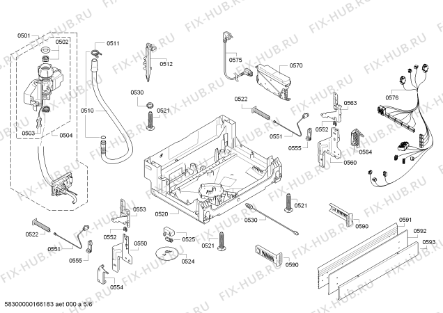 Схема №2 SMU55M02SK с изображением Передняя панель для посудомойки Bosch 00704666