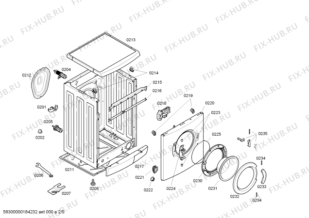 Схема №4 WAE2844B Bosch Maxx 7 BabyPlus с изображением Панель управления для стиралки Bosch 00670570