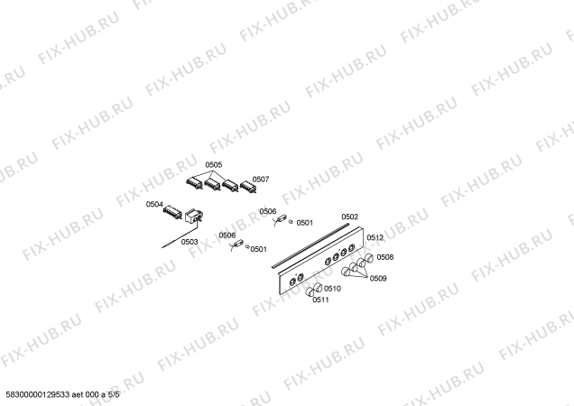 Схема №3 P1HCB31329 с изображением Панель управления для плиты (духовки) Bosch 00668282