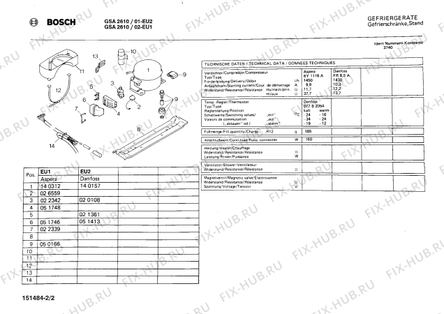 Взрыв-схема холодильника Bosch GSA2610 - Схема узла 02