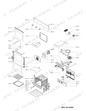 Схема №1 AKP 450/IX с изображением Панель для плиты (духовки) Whirlpool 481010395813