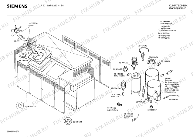 Схема №1 2WP2232 с изображением Предохранитель для стиральной машины Bosch 00080915