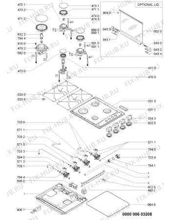 Схема №1 AKM 268/WH с изображением Затычка для плиты (духовки) Whirlpool 481060118731