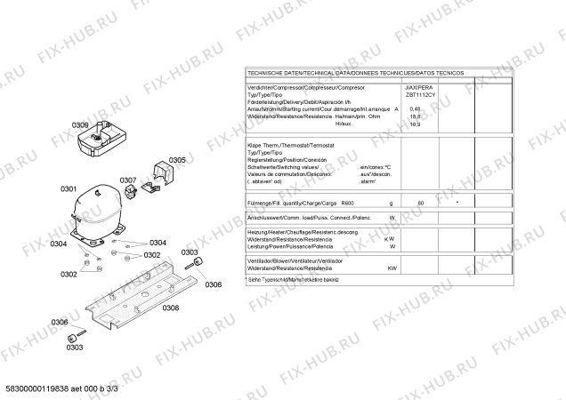 Взрыв-схема холодильника Siemens KG36VV70SD - Схема узла 03
