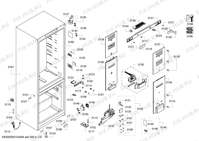 Схема №1 KGN46A04NE с изображением Дверь для холодильной камеры Bosch 00711254