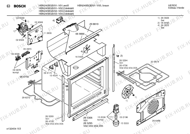Схема №1 HBN245BAU с изображением Панель управления для плиты (духовки) Bosch 00299231