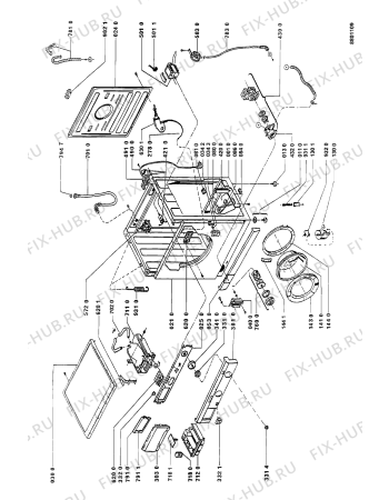 Схема №1 AWL 374 с изображением Винтик для стиральной машины Whirlpool 481927638322