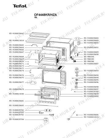 Схема №1 OF4448KR/HZA с изображением Провод для плиты (духовки) Tefal FS-9100021815