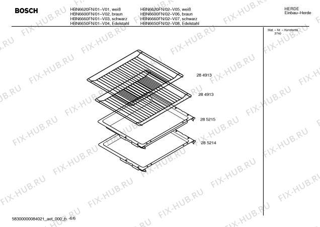 Схема №2 HBN6400 с изображением Панель управления для плиты (духовки) Bosch 00359080