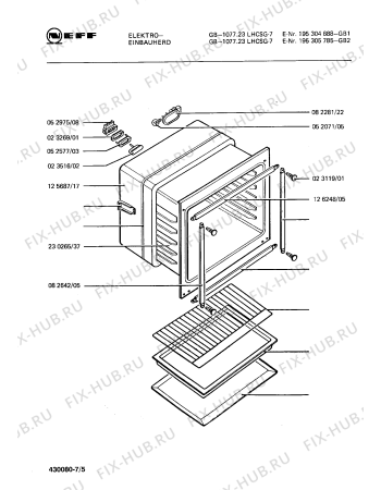 Взрыв-схема плиты (духовки) Neff 195305785 GB-1077.23LHCSG-7 - Схема узла 05