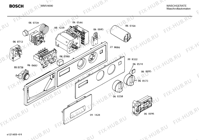Схема №1 V1003NIROS с изображением Кнопка для стиралки Bosch 00060514