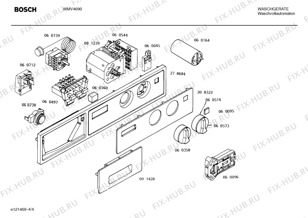 Схема №1 V1003NIROS с изображением Кнопка для стиральной машины Bosch 00060760