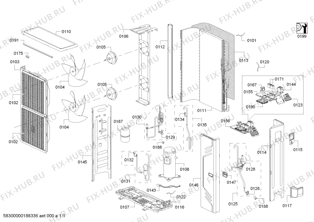 Схема №1 B1ZMA60005 60000 BTU DIS UNITE с изображением Переключатель для кондиционера Bosch 00636333