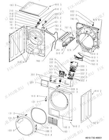 Схема №1 AZB 7570 с изображением Клавиша для стиральной машины Whirlpool 480112101568