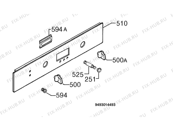 Взрыв-схема плиты (духовки) Electrolux FORNO M6/P EOB 660 X - Схема узла Command panel 037