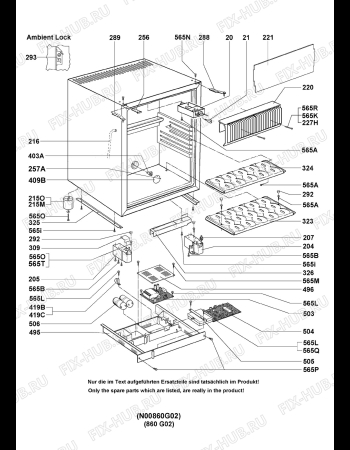 Взрыв-схема холодильника Electrolux MB601A - Схема узла Housing 001