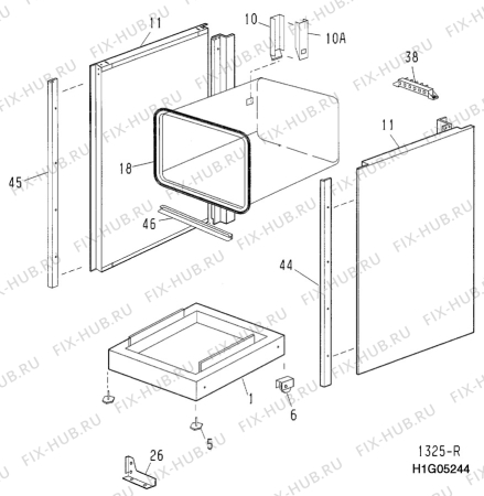 Взрыв-схема комплектующей Zanussi Z630N - Схема узла H10 Oven Door bi (small)