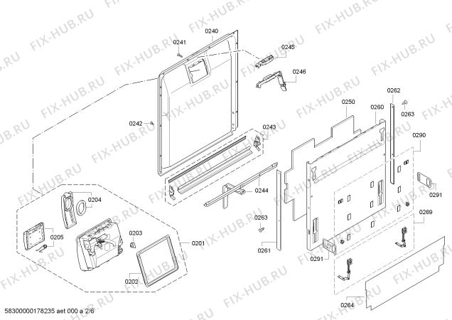 Взрыв-схема посудомоечной машины Gaggenau DF460164F - Схема узла 02