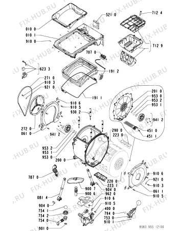 Схема №1 WAT 9358 WD с изображением Гидрошланг для стиралки Whirlpool 481253028883