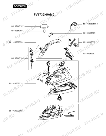 Схема №1 FV1732X0/AM0 с изображением Ручка для электроутюга Seb FS-9100025502
