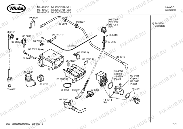 Схема №3 ML108CF ML-108CF с изображением Инструкция по эксплуатации для стиральной машины Bosch 00517576