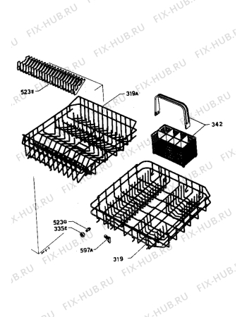 Взрыв-схема посудомоечной машины Zanussi ID5020B - Схема узла Baskets, tubes 061