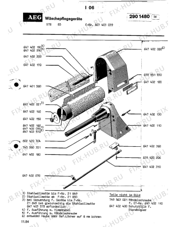 Схема №3 STANDBUEGLER 85 с изображением Винтик для стиралки Aeg 8996699006905