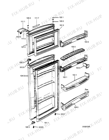 Схема №2 WBM 37 127V с изображением Шарнир для холодильника Whirlpool 481241718994