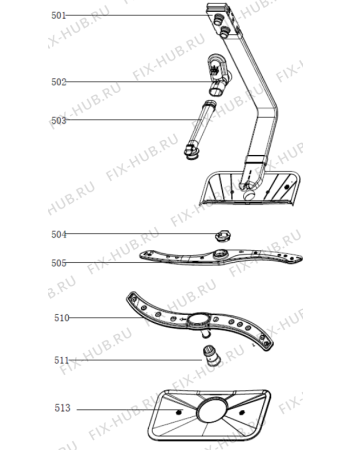 Взрыв-схема посудомоечной машины Gorenje GV51011 (566906, WQP12-7712L) - Схема узла 05