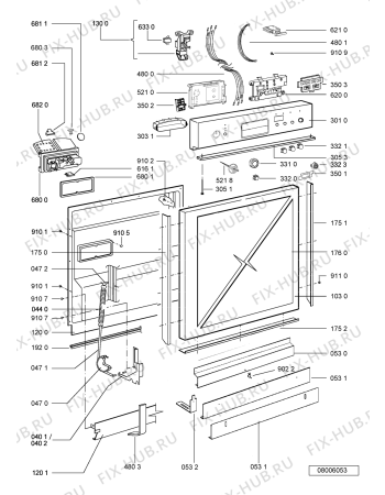 Схема №2 GSUK 4507 IN с изображением Панель для посудомоечной машины Whirlpool 480140100071