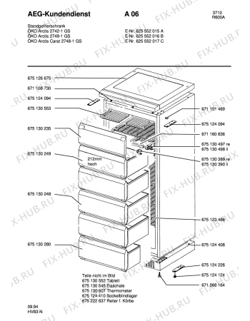 Взрыв-схема холодильника Aeg ARC2742 GS - Схема узла Housing 001
