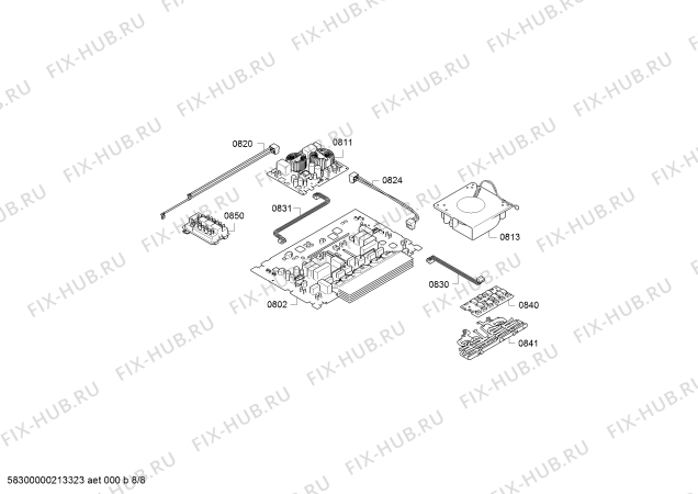 Взрыв-схема плиты (духовки) Bosch HLS59G020U - Схема узла 08