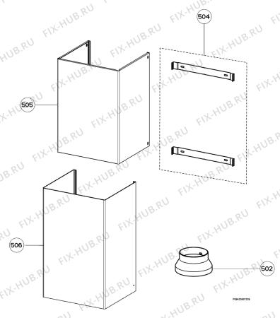 Взрыв-схема вытяжки Aeg Electrolux DD9996-B - Схема узла Section 4