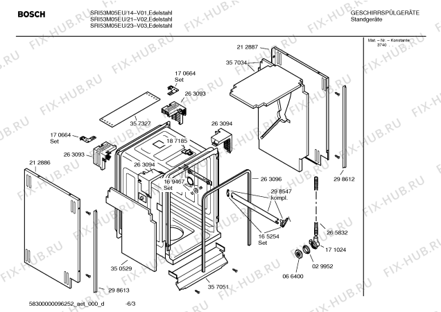 Схема №2 SRI53M05EU с изображением Инструкция по эксплуатации для посудомоечной машины Bosch 00691659