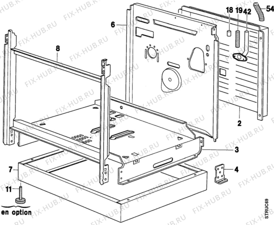 Взрыв-схема плиты (духовки) Electrolux EK6424/1 - Схема узла Structure