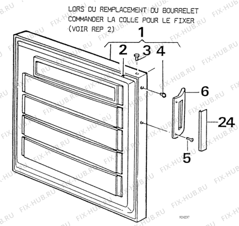 Взрыв-схема холодильника Arthurmartinelux AR3008W - Схема узла Freezer door