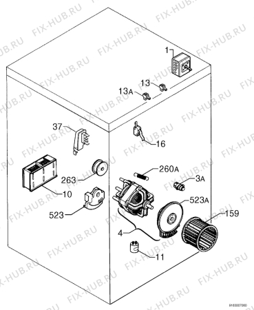 Взрыв-схема комплектующей Zanussi TD4120 - Схема узла Electrical equipment 268