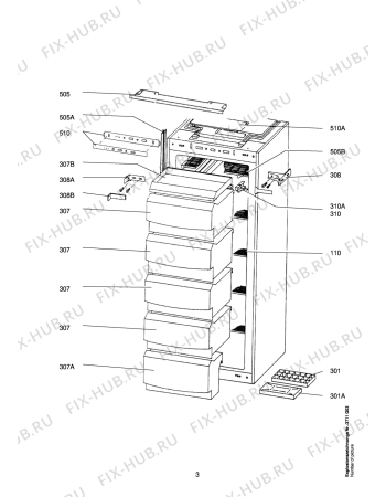 Взрыв-схема холодильника Aeg ARC1372-5 I - Схема узла Housing 001